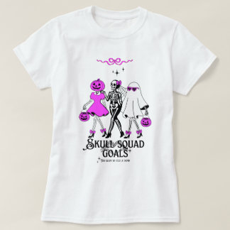 Rosa Totenkopf-Trupp Ziele – Süße Mädchen-Skelett T-Shirt