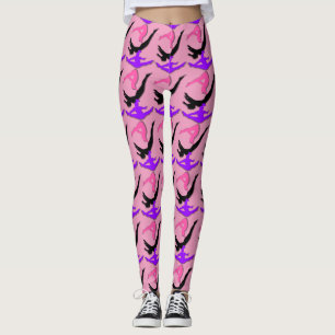 Rosa Trampoline-Gymnastikentwurfs-Muster-Leggings Leggings