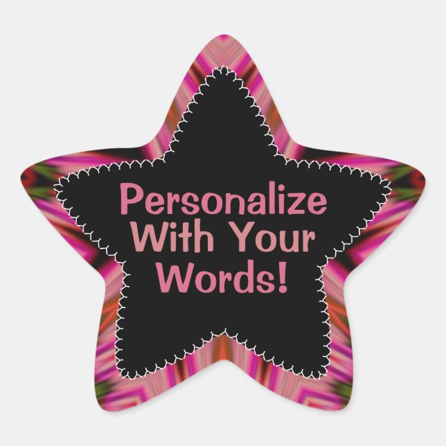 Rosa Trance Streifen Mustersternaufkleber Stern-Aufkleber (Vorderseite)