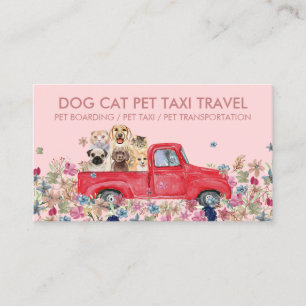 Rosa Transporter Blumen Hunde Katzen Haustier Visitenkarte