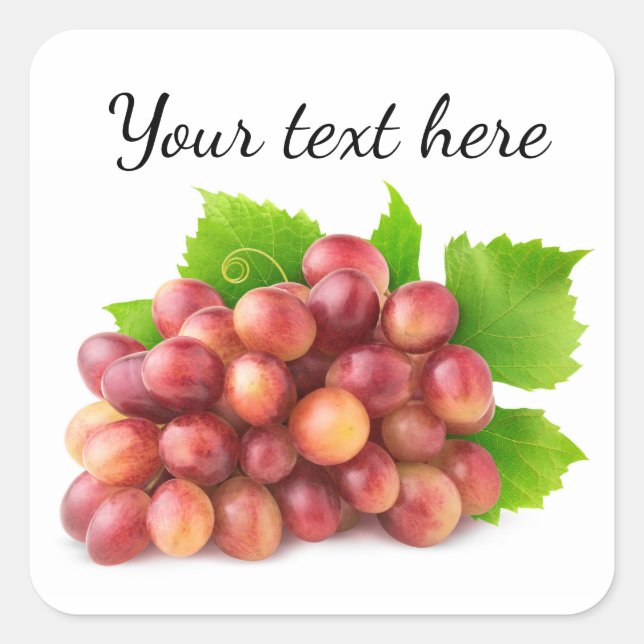 Rosa Trauben Quadratischer Aufkleber (Vorderseite)