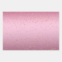 Rosa Traum Gold Glitz Sparkasse Leopard Geschenkpapier Set