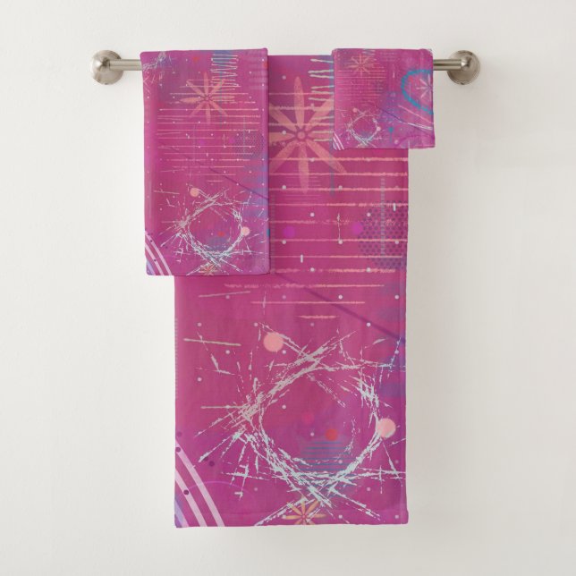 Rosa Träume Abstract  Badhandtuch Set (Insitu)