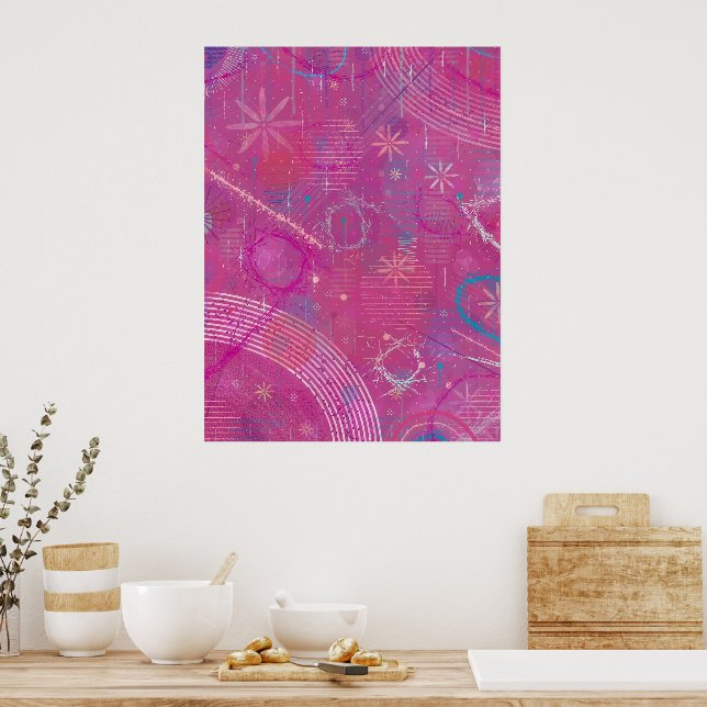 Rosa Träume Abstract  Poster (Küche)