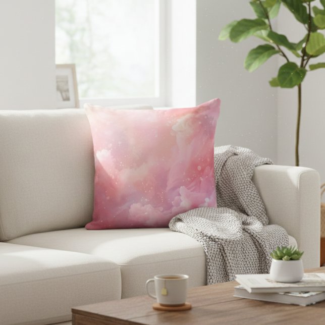 Rosa Träumende Wolken Kissen (Von Creator hochgeladen)