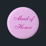 Rosa Trauzeugin-Knopf Button<br><div class="desc">Zacken Sie Trauzeugin-Knopf aus</div>