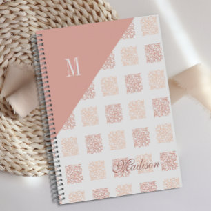 Rosa Trendy Geometrisches Monogramm Planer