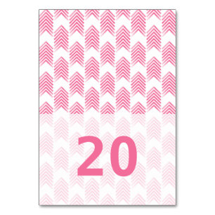 Rosa Tribal Arrows Table Card Tischnummer