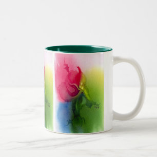 Rosa Triflower Zweifarbige Tasse