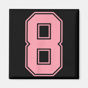 Rosa Trikot Nummer 8 Spieler Uniform #8 Magnet