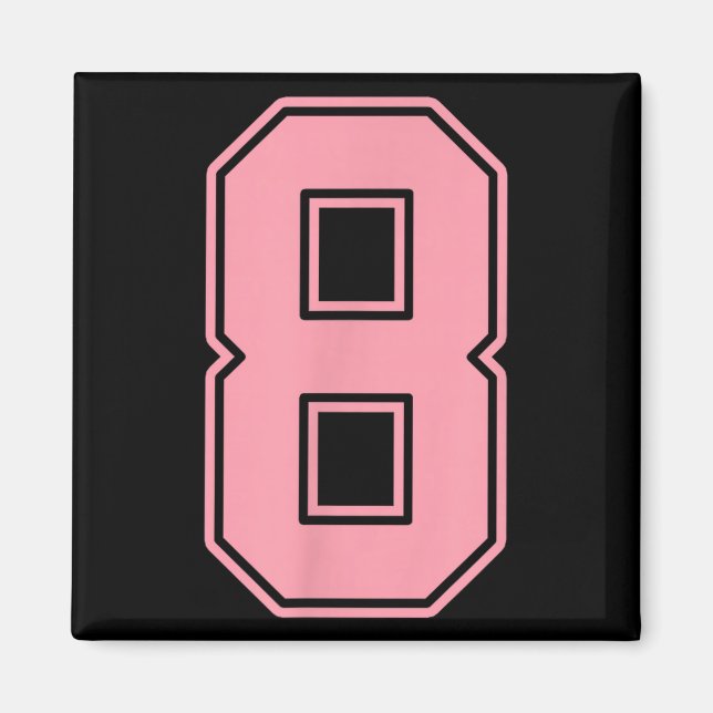 Rosa Trikot Nummer 8 Spieler Uniform #8  Magnet (Vorne)