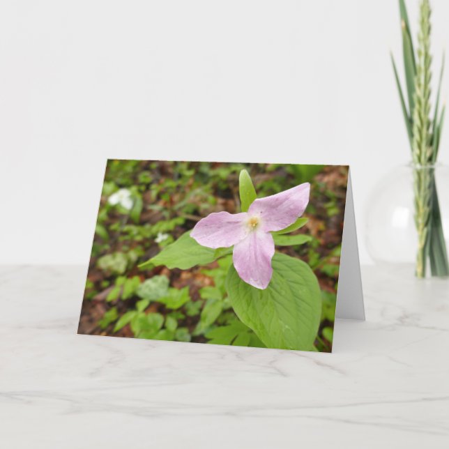 Rosa Trillium Blume Karte (Vorderseite)