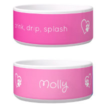 Rosa 'Trink-, Tropf-, Spritz'-Hundename-Schale