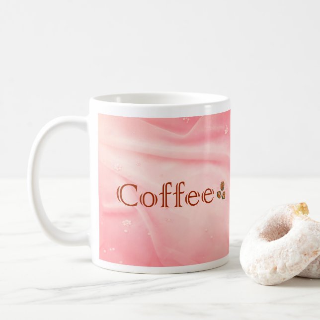 Rosa Trinkmug Kaffeetasse (Mit Donut)
