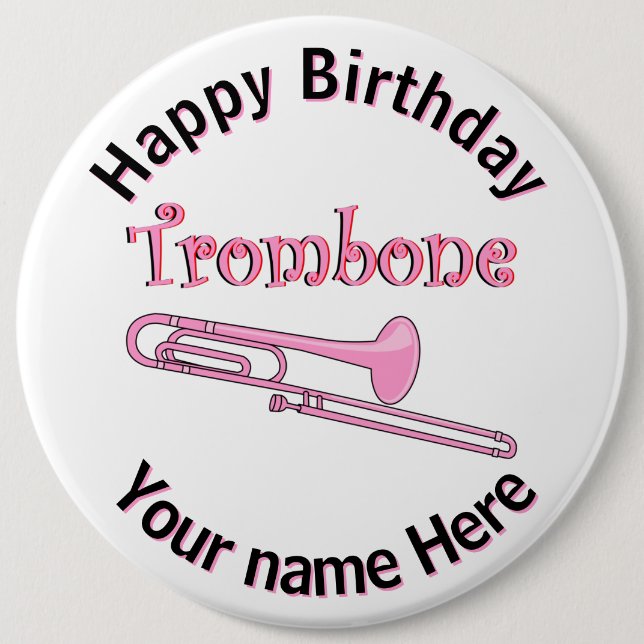 Rosa Trombknochenstange Button (Vorderseite)