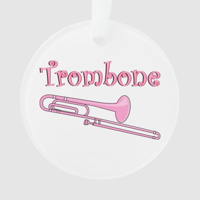 Rosa Trombone-Ornament Ornament (Vorderseite)