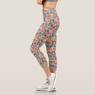 Rosa Tropen Capri Leggings
