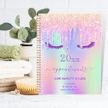 Rosa Tropfen, irisierender Salon 2025 Planer<br><div class="desc">Ein trendiger,  riesenfarbener Hintergrund mit Einhorn- und Regenbogenpastellfarben in Rosa,  lila,  Minzgrün. Mit rosa,  lila und lila Tropfen geschmückt. Ein Terminplaner für Makeup-Künstler,  Haar- und Schönheitssalons. Lila Buchstaben.</div>