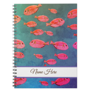 Rosa Tropical Fish Art Spiral Foto Notebook Notizblock