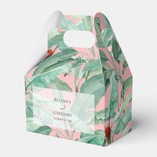 Rosa tropische Bananenpalme Blätter Gastgeschenk H Geschenkschachtel