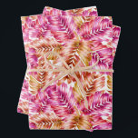 Rosa tropische Blätter<br><div class="desc">Auf diesen Papierblättern sind rosa und bräunliche Palmenfronten zu sehen,  die für jeden Anlass Spaß machen.</div>