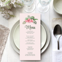 Rosa tropische Blume Hochzeitsmenü