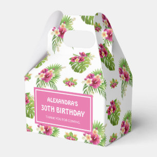 Rosa tropische Blumen-Luau-Geburtstag Geschenkschachtel