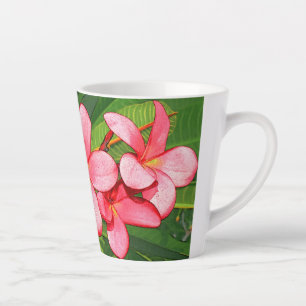 Rosa tropische Frangipani-Kunst Milchtasse