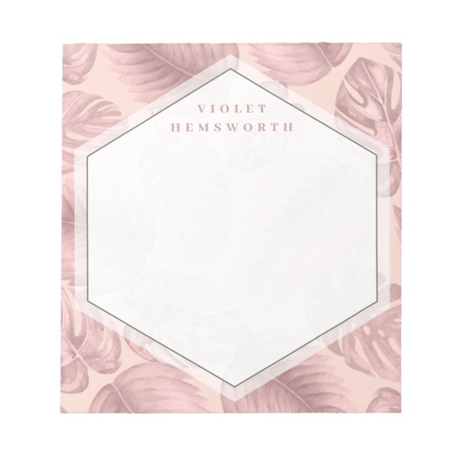 rosa tropische Geometrie Notizblock (Vorderseite)