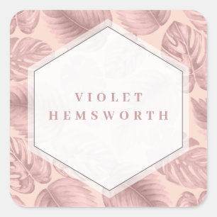 Rosa tropische Geometrie Quadratischer Aufkleber