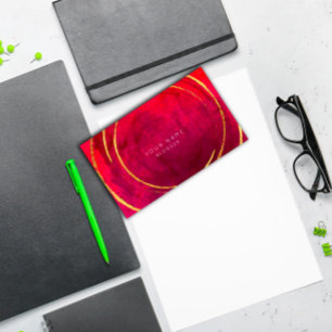 Rosa tropische geometrische goldene Folie kreist Visitenkarte