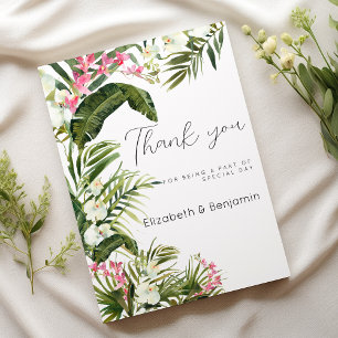 Rosa, tropische Orchideen Blume Danke Einladung