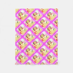 Rosa tropische Palmen Fleecedecke