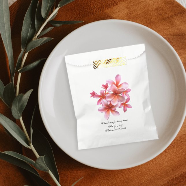 Rosa tropische Plumeria Hochzeitsgeschenktaschen Geschenktütchen (Von Creator hochgeladen)