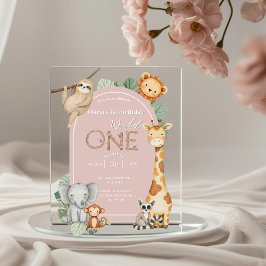 Rosa tropische Wildtiere Acryleinladungen