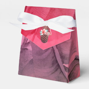 Rosa Tropischer Glitter-Ananas-Luau-Party Geschenkschachtel