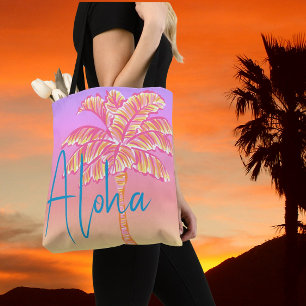Rosa tropischer Sonnenuntergang Palme Tree Aloha A