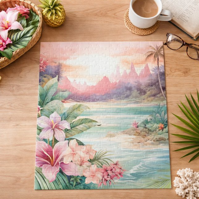 Rosa tropischer Strand Puzzle (Von Creator hochgeladen)