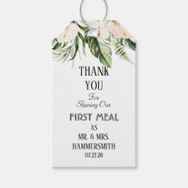 Rosa Tropisches Erstes Essen als Herr. & Mrs. Geschenkanhänger