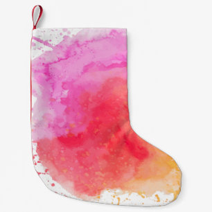 Rosa Trübe mit Wasserfarbe Kleiner Weihnachtsstrumpf