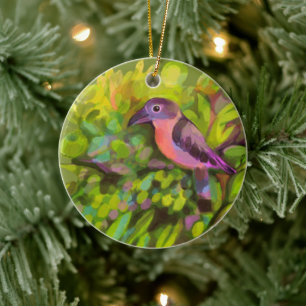 Rosa Tukane Keramik Ornament