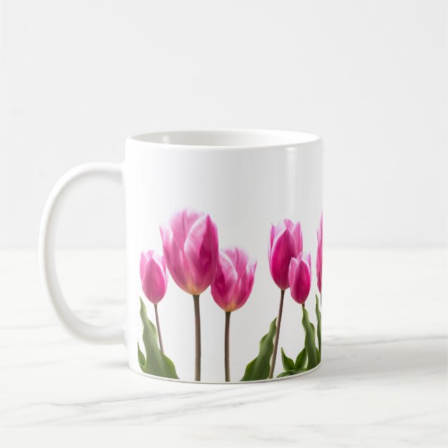 Rosa Tulip Blume / Ostern Kaffeetasse (Links)