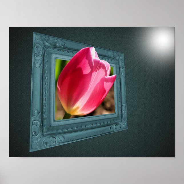Rosa Tulip-Blume Poster (Vorne)