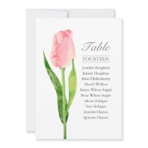 Rosa Tulip Single Hochzeitstabelle