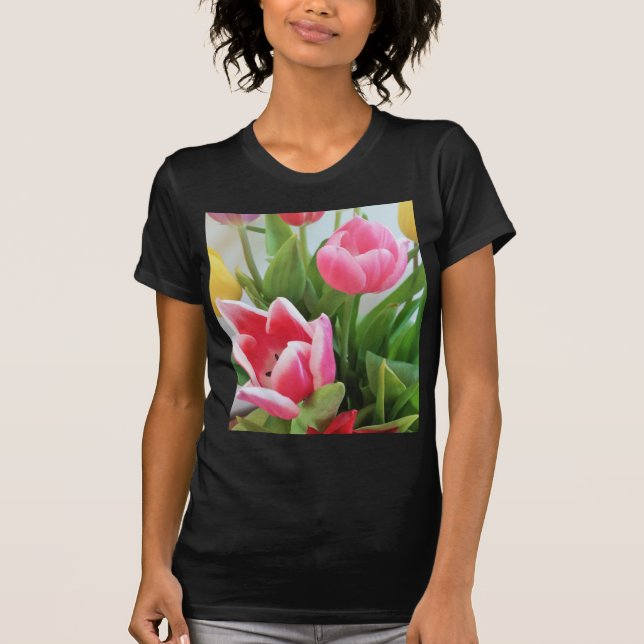 Rosa Tulips, Blumenstrauß, Blume T-Shirt (Vorderseite)