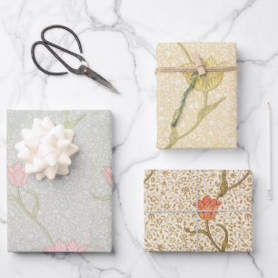 Rosa Tulips Morris Muster Geschenkpapier Set