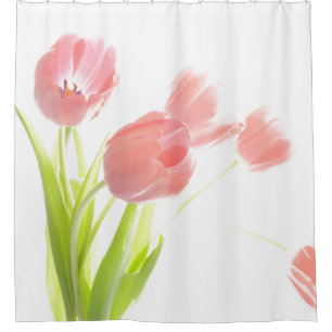 Rosa Tulpe-Blumen-Duschvorhang Duschvorhang