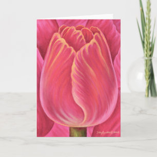 Rosa Tulpe-Blumen-Natur-Malerei - multi Karte