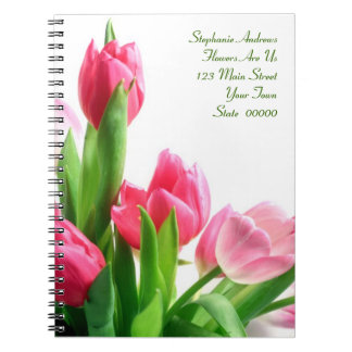 Rosa Tulpe-Blumenstrauß-Notizbuch Notizblock