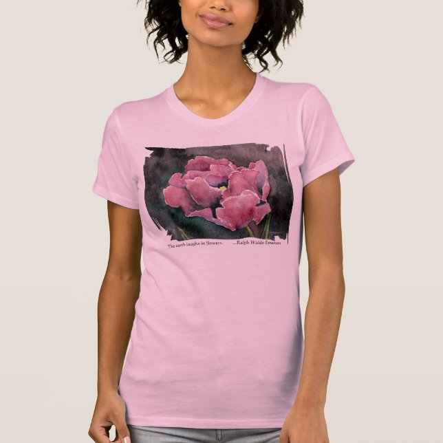 Rosa Tulpe-Entwurfs-T - Shirt (Vorderseite)